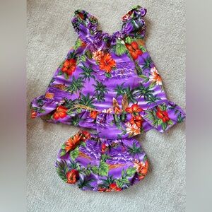 Vibrant Floral Hawaiian “Muumuu” Dress and Bloomers